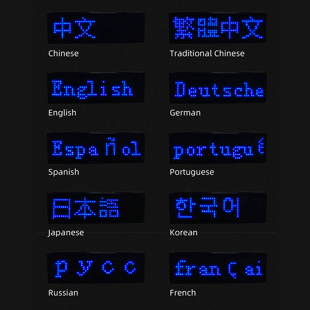 Bluetooth LED Namensschild DIY programmierbare Scrolling Message Board mehrsprachige Mini LED Tag Muster Display für Party Meeting