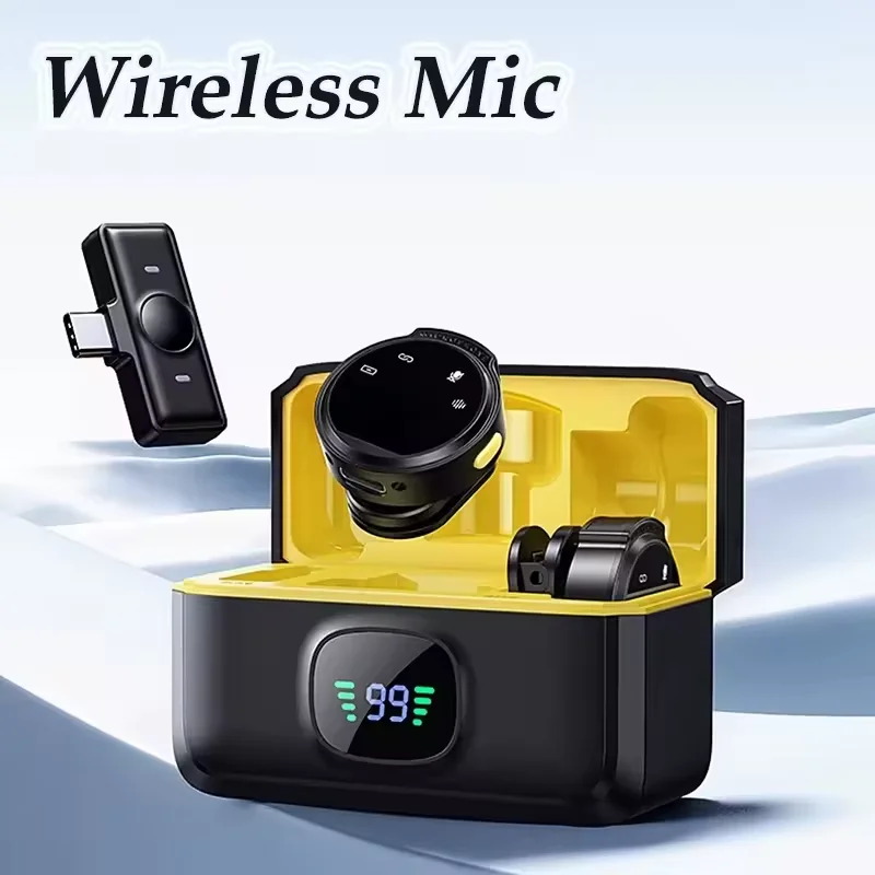 Xinmic microfone de lapela sem fio, cancelamento de ruído, jogo ao vivo, iphone, ipad, android, tipo-c, telefone, gravação ao ar livre, entrevista, pc