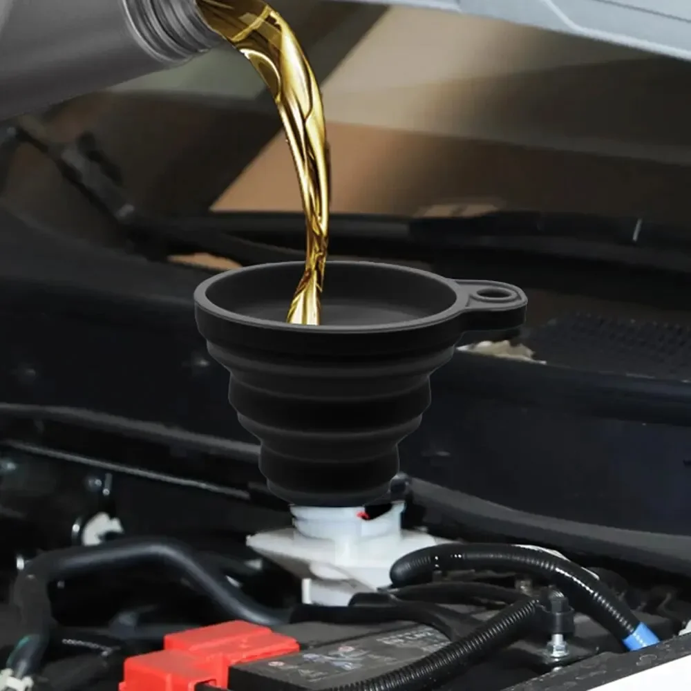 Imbuto motore per auto Imbuto liquido universale in silicone Rondella Cambio liquido Imbuto pieghevole portatile per cambio benzina olio motore automatico