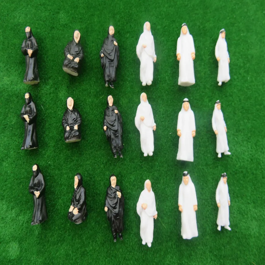 50pc1:50: 75 1:100 1:150 1:200 escala abs mini figura árabe arquitetônica material da mesa de areia caráter de fundo postura