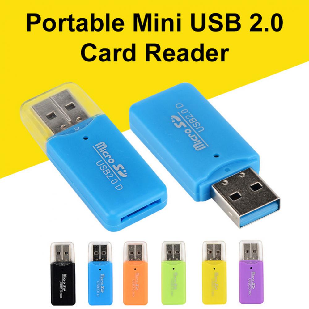 Mini adaptador portátil de plástico Universal USB 2 0 TF lector de tarjetas de memoria Flash de alta velocidad para PC portátil accesorio de ordenador