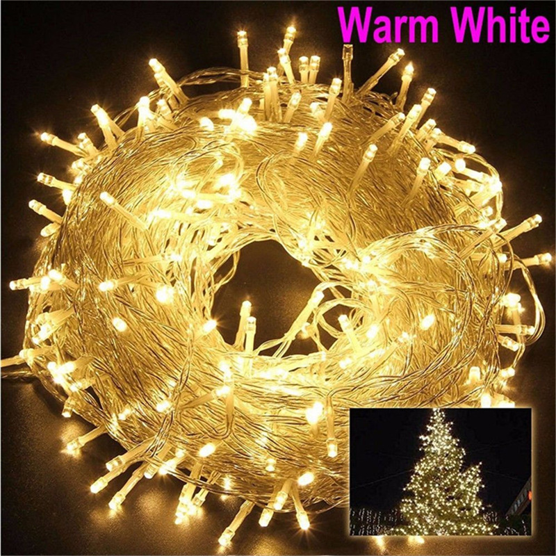 Lumières de noël 5M 10M 20M 30M 50M 100M guirlande lumineuse Led 8 Modes lumières de noël pour fête de mariage lumières de vacances