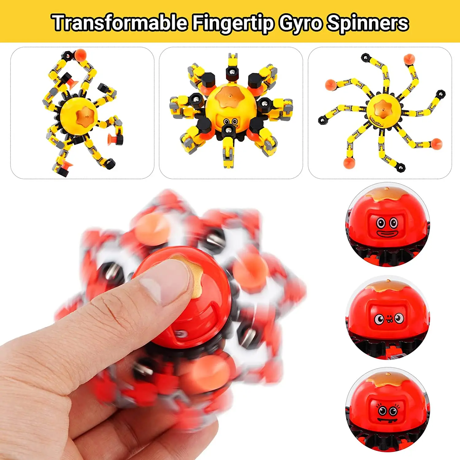 Phát Sáng Trong Tối Transformable Fidget Spinner Con Đầu Ngón Tay Con Quay Đồ Chơi Giải Nén Bị Biến Dạng Spinner Goodie Túi Bị Dự Tiệc