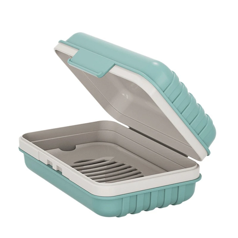 1 PCS Soap Holder, Soap Dish, Bar Soap Holder For Shower, Blue Plastic Travel Soap Case With Lid For Gym, Travel Soap Box