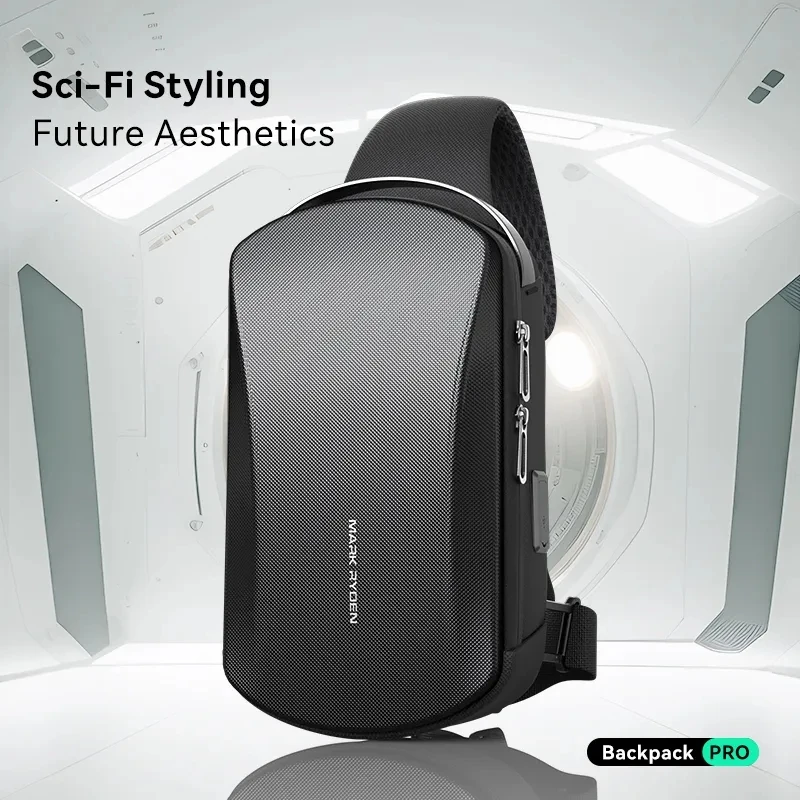 Mark Ryden multifunción USB bolso cruzado bolso de hombro hombre TPU impermeable viaje Sling Messenger Pack bolso de pecho para hombre