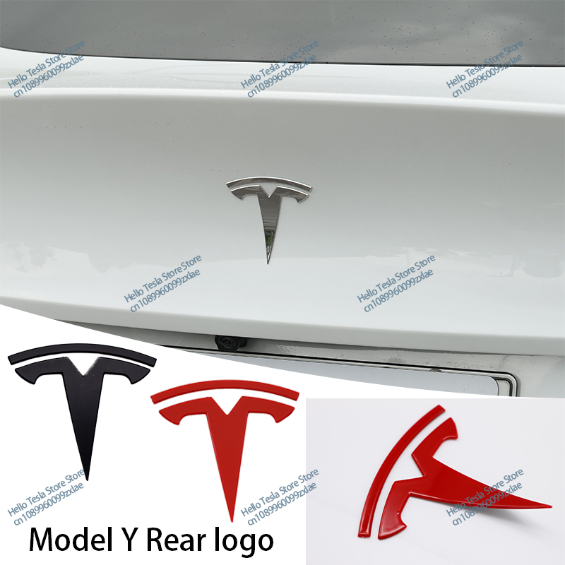 Etiqueta engomada del insignia del logotipo del emblema del maletero delantero del capó del coche para Tesla Model 3 Y S X Roadster P75D P85D P100D Accesorios