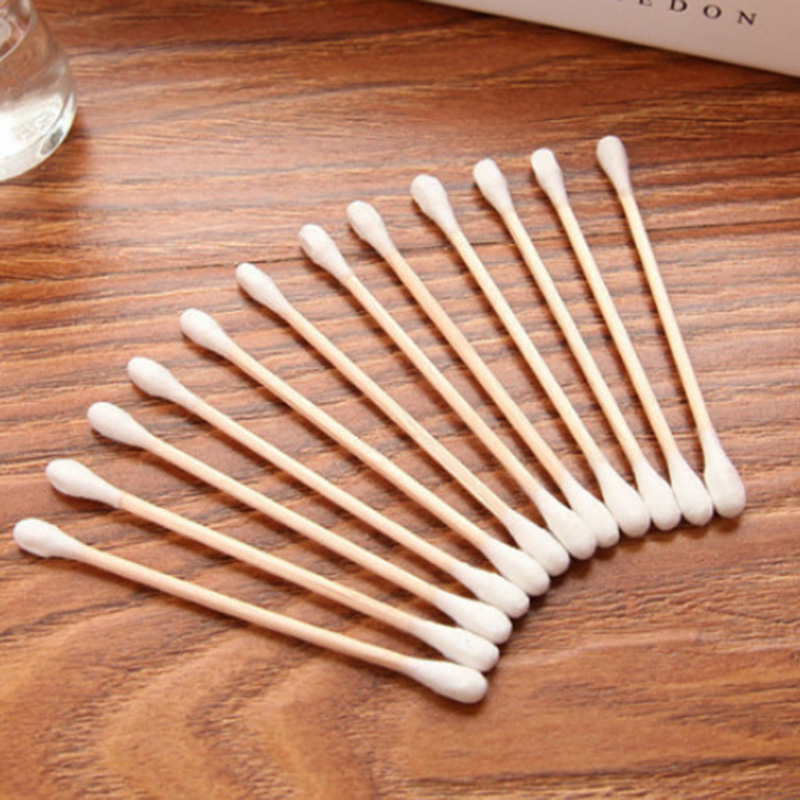 500 PCS Cotton Swabs With Case Natural Organic Paper Cotton Dual Round Head Cotton Swabs Strong Bamboo Sticks Cosmetic Tools