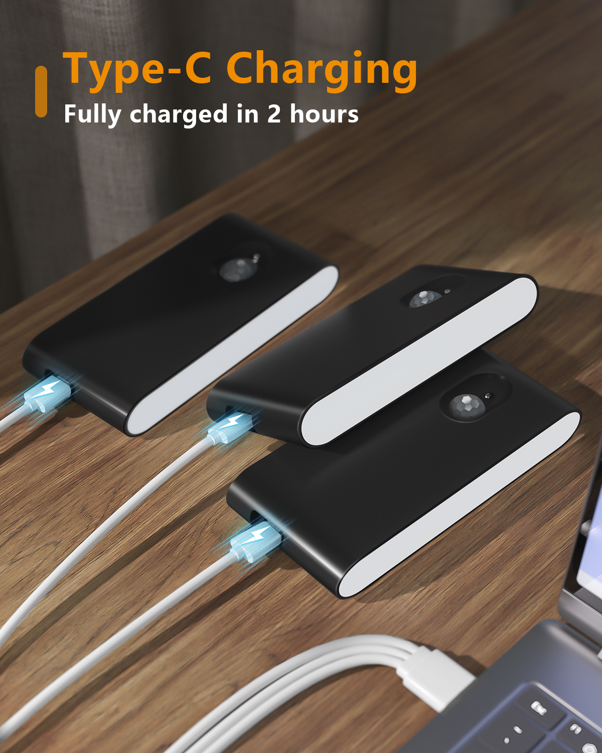 Luz nocturna con Sensor de movimiento WILLED, luz de escalera recargable para interiores, color blanco cálido, para pasillo, escalera, baño, dormitorio, cocina