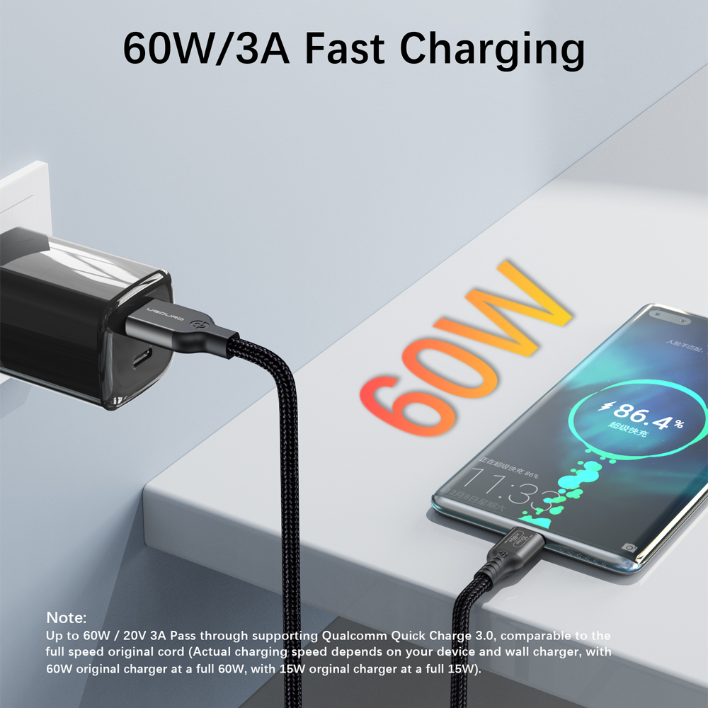 USB3.2 USB3.1 Gen2 Cable de 10Gbps USB-A a USB tipo C Cable 3A 60W carga rápida 10G Cable de transferencia de datos USB-C para disco duro SSD