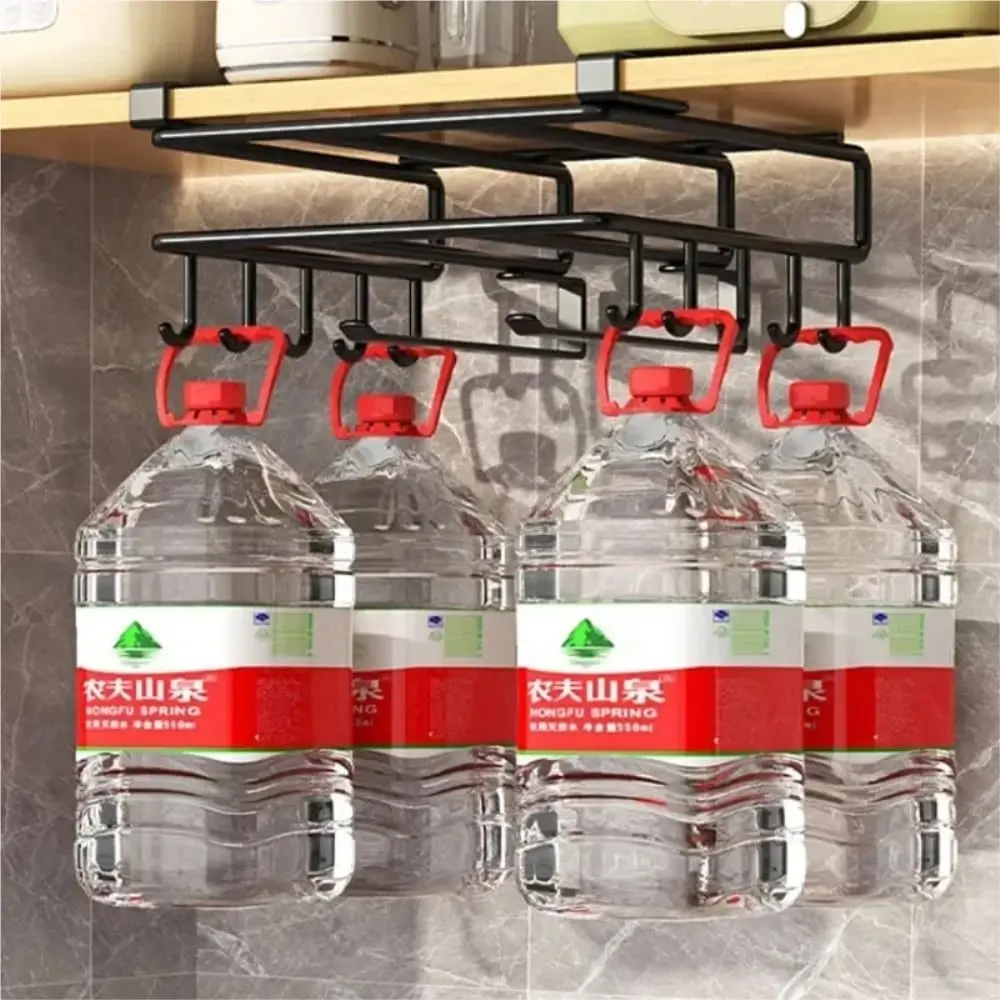 Ganci per rack per organizer da cucina sotto l'armadio, asciugamani di carta, stracci, tagliere, supporto per coperchio, ripiano portaoggetti