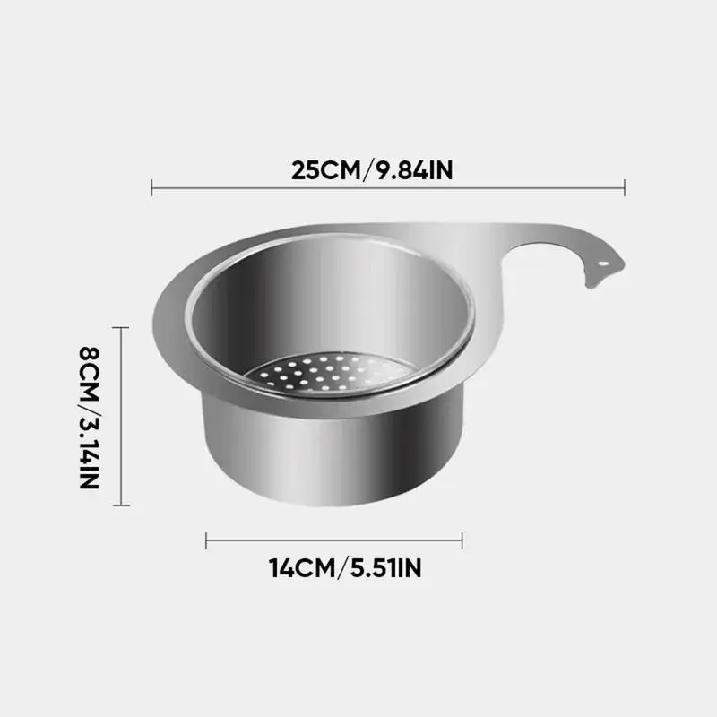 Escurridor de acero inoxidable para fregadero de cocina, cesta Triangular de almacenamiento, escurridor de alimentos
