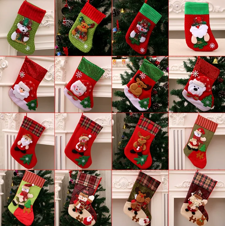 Conjunto de decoración navideña de medias navideñas