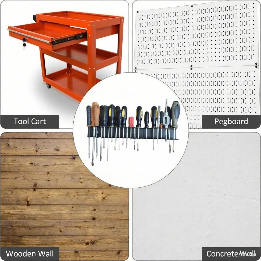 23-hole screwdriver storage rack - Space-saving multi-hole metal rack for tool storage, suitable for garage and workshop organiz