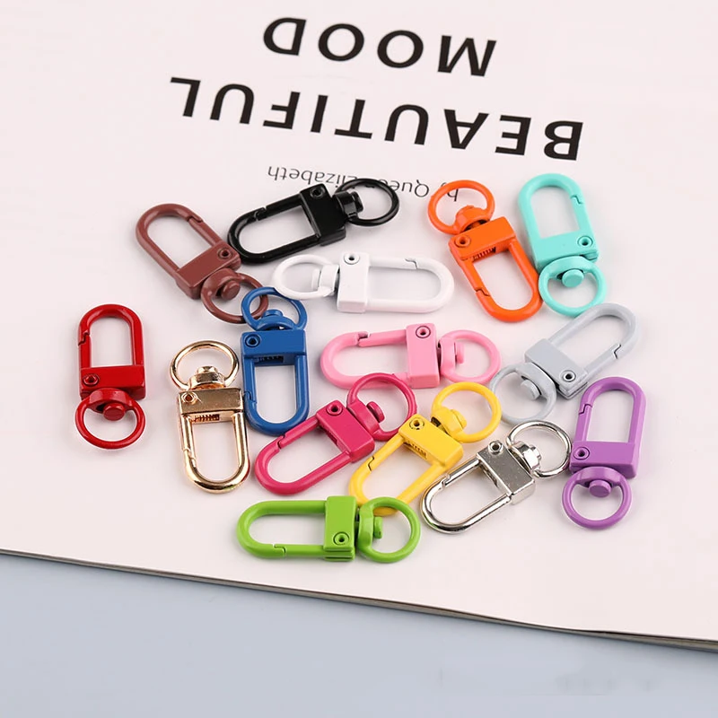 10 ชิ้น/ล็อต 12x33 มม.สุนัขหมุนหัวเข็มขัดที่มีสีสันกุ้งก้ามกราม Clasps Hooks สําหรับเครื่องประดับ DIY ทํา Key CHAIN อุปกรณ์เสริม