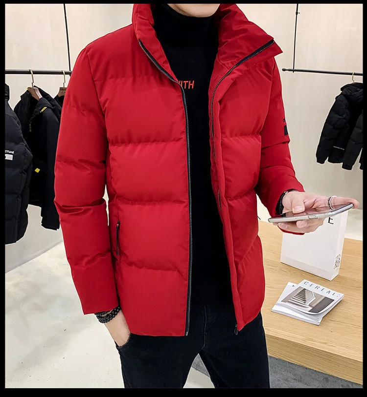 男性用の厚手のパフジャケット,ダウンコットン,パッド入りコート,暖かい服,冬服,2022