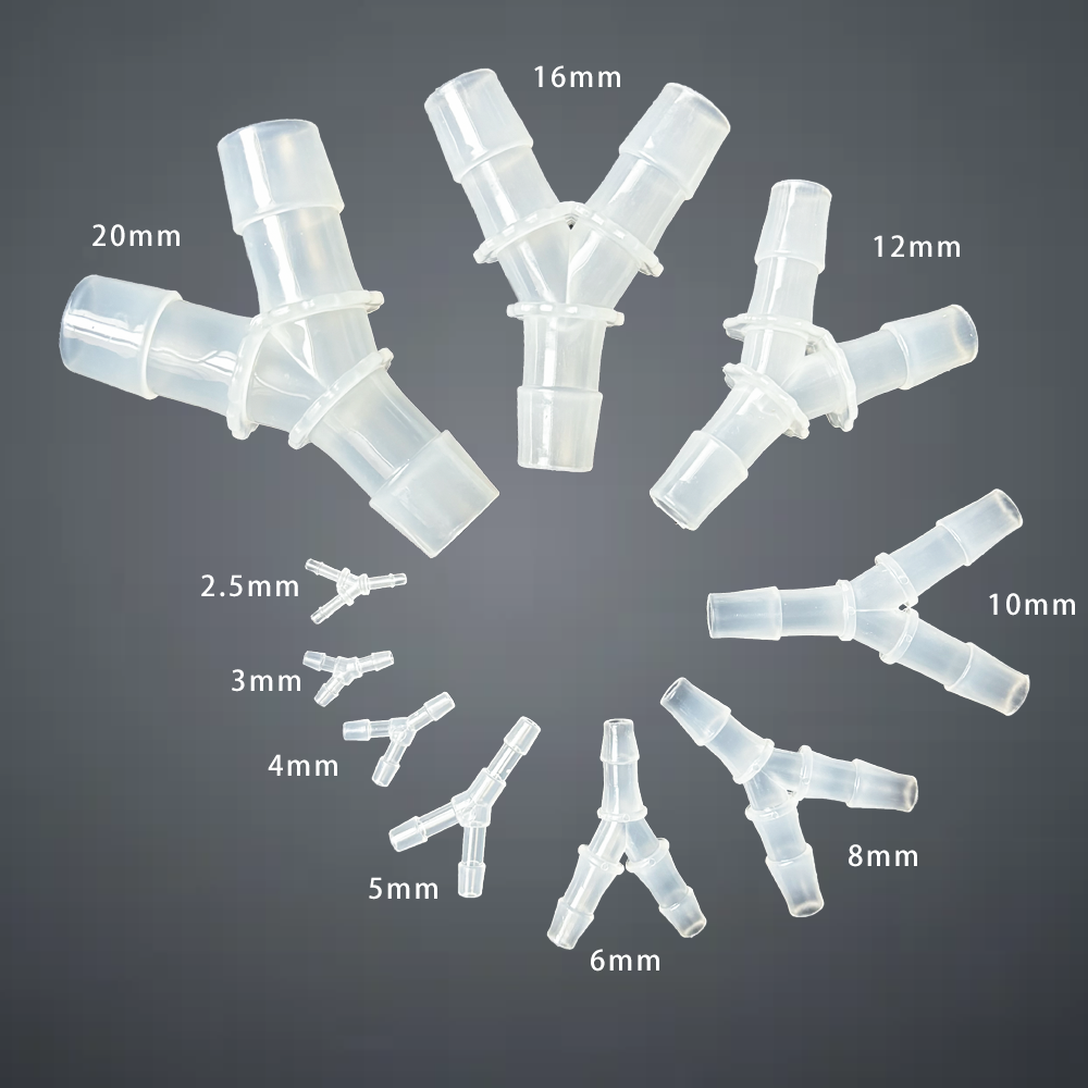 Conector de manguera de 3 vías tipo Y, conector de púas de plástico PP en forma de Y, divisor de flujo de aire y agua, bomba de acuario inodoro no tóxica, 5 uds.