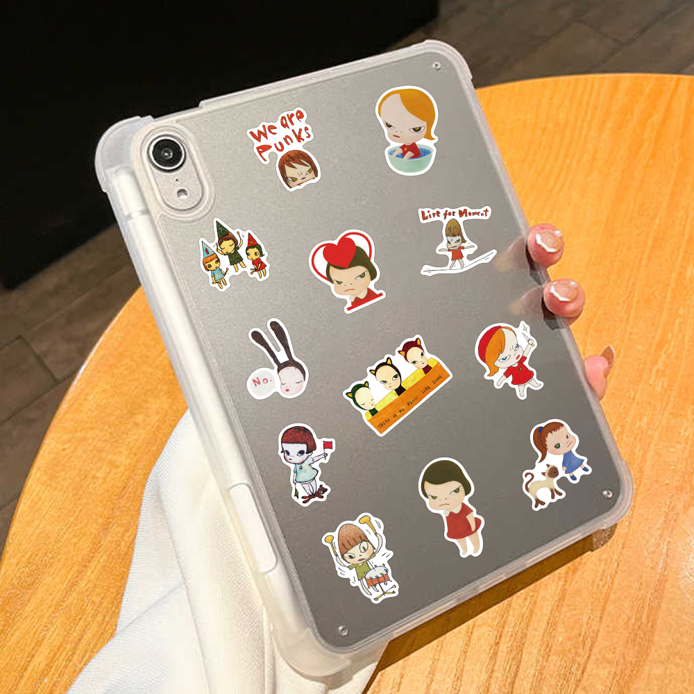 50pcs Japanese Designer Yoshitomo Nara Stickers Decals For Phone Laptop Suitcase Notebook Skateboard Waterproof Stickers