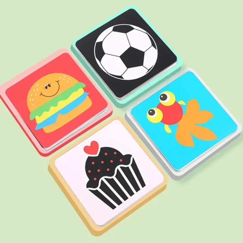 Montessori Cho Bé Kích Thích Thị Giác Thẻ Đồ Chơi Đen Trắng THẺ Flash Cao Độ Tương Phản Kích Thích Thị Giác Học Montessori Thẻ
