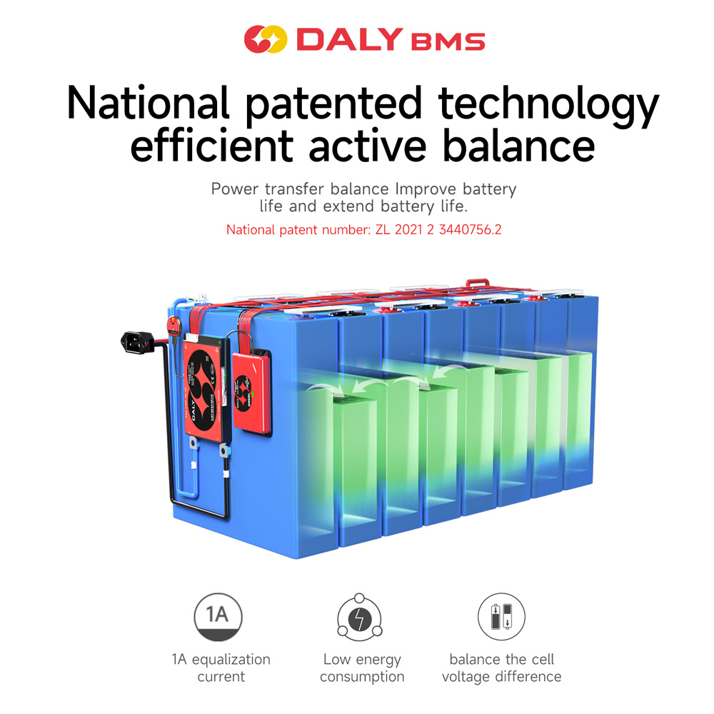Daly Active Balancer 4S LifePo4 Balancer LTO 6S Li-ion Balance Board 3S 4S 7S 8S 24V 10S ecualizador de batería 3,2 V 3,7 V 100A BMS