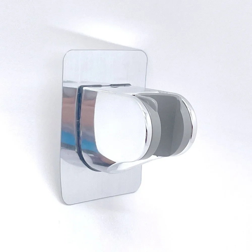1 pz supporto universale per soffione a parete punzonatura gratuita staffa per doccia regolabile per uso domestico accessori da bagno autoadesivi