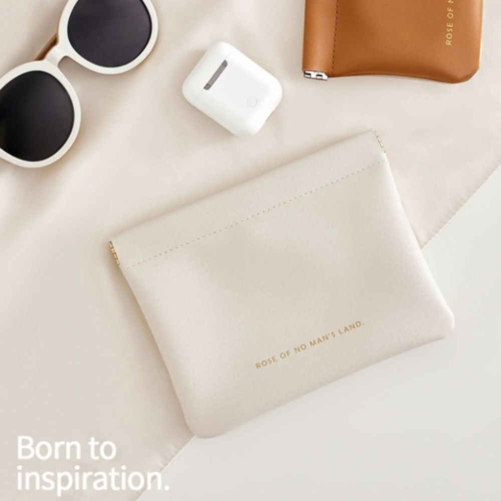 กระเป๋าเครื่องสำอางแฟชั่นแบบเรียบง่ายลายลิปสติกกระเป๋าใส่เครื่องสำอาง PU ขนาดเล็กพกพาได้เดินทางเครื่องประดับกระเป๋าถือผู้หญิงหญิงสาว