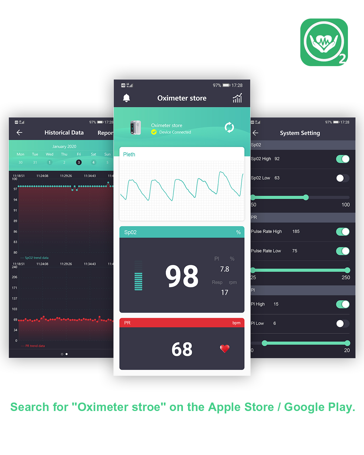 HealthTree oxímetro De pulso para dedo saturación De oxígeno en sangre SpO2 PI Oximetro De Dedo Pulsioximetro oxímetro Bluetooth Control por aplicación