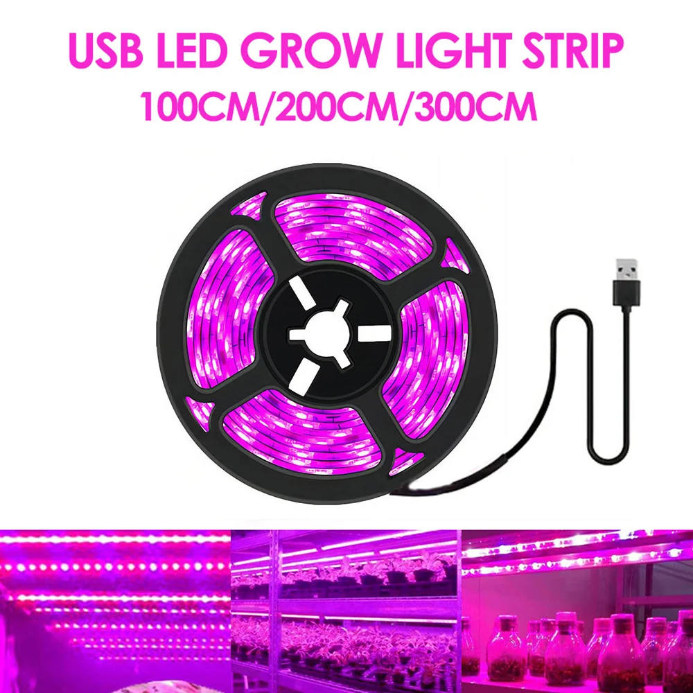 5V USB Led Anlage Wachsen Licht Volle Spektrum Phyto Lampe 1m 2m 3m Streifen Für Samen blume Gewächshaus Zelt Hydrokultur Pflanzen Beleuchtung