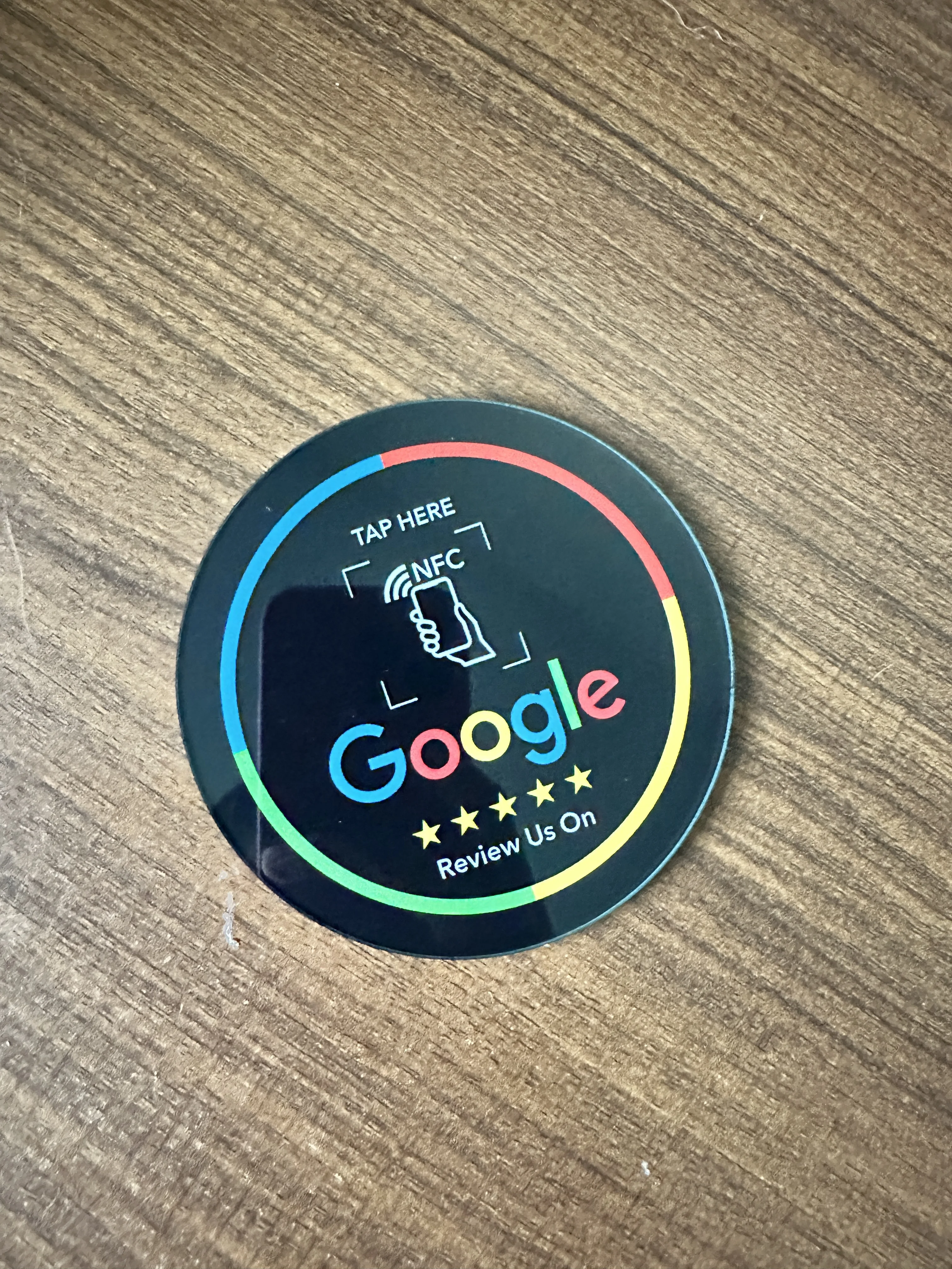 Tarjeta de revisión de Google programable de 13,56 Mhz, pegatinas acrílicas para mesa de estación NFC, soporte NFC resistente al agua, tarjeta de revisión de Google
