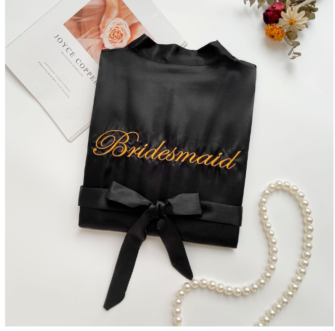 เจ้าสาวทีมเจ้าสาวซาติน-ผ้าไหม Robe งานแต่งงาน Bridesmaid Robes ผู้หญิงเจ้าสาว Bachelorette Party ของขวัญงานแต่งงาน Decor
