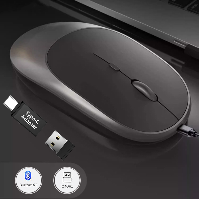 Ratón inalámbrico recargable, modos duales, compatible con Bluetooth, 2,4G, USB, silencioso, ergonómico, para portátil, Pad, tableta, Macbook Mause