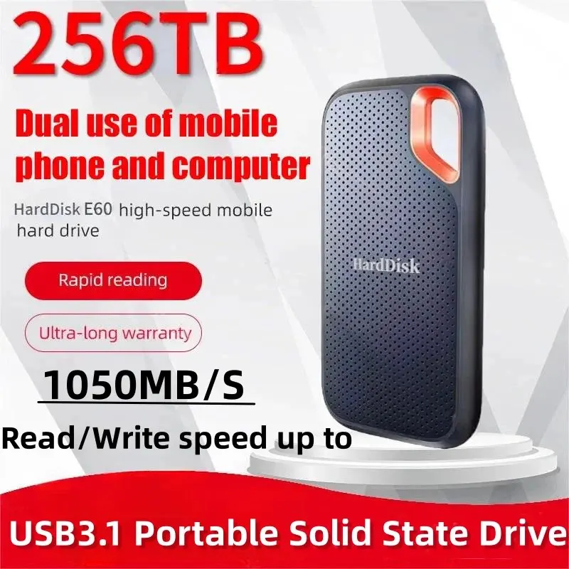 Para Xiaomi disco duro móvil SSD E60 2TB 8TB 256TB USB 3,1 HD duro externo para ordenador portátil PS5 disco duro móvil dispositivos de almacenamiento HDD