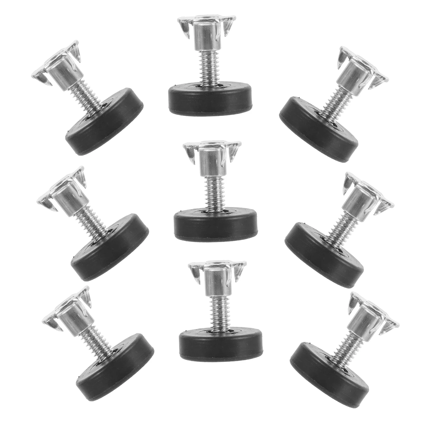 12 Pcs Adjustable Sofa Furniture Balance Feet with Square Nut Threaded Foot Pad Screw on Leveling Pads Leveler for Leg Levelers