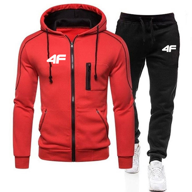 2025New-Conjuntos de Otoño Invierno para hombre, Sudadera con capucha y pantalones con cremallera, chándal informal, ropa deportiva masculina, ropa de marca, traje deportivo