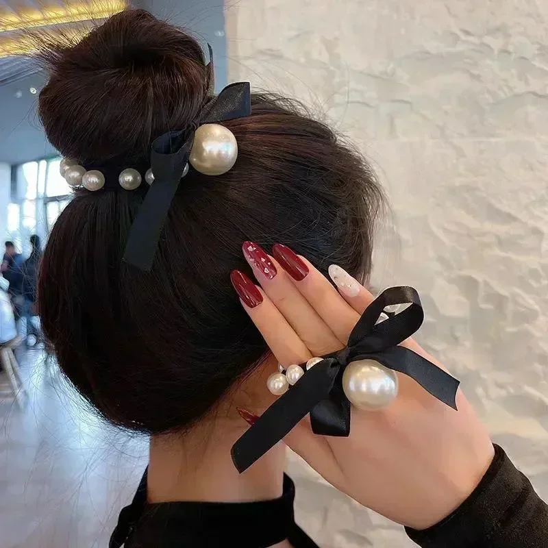 1 pieza, nuevo estilo de primavera, lazo de perla pequeño fragante, lazo para el cabello, lazo versátil, banda de goma para el cabello, cuerda para el cabello, joyería para mujer