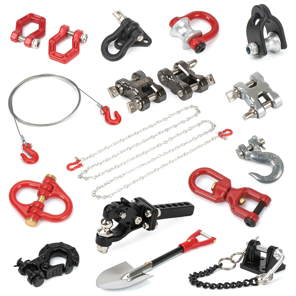 1/10 Quy Mô Kim Loại Kéo Móc D Chống Tời Neo Lắc Tay Dây Chuyền Phục Hồi Công Cụ Cho RC Xe Bánh Xích Xe Trục SCX10 III TRX4 TRX6