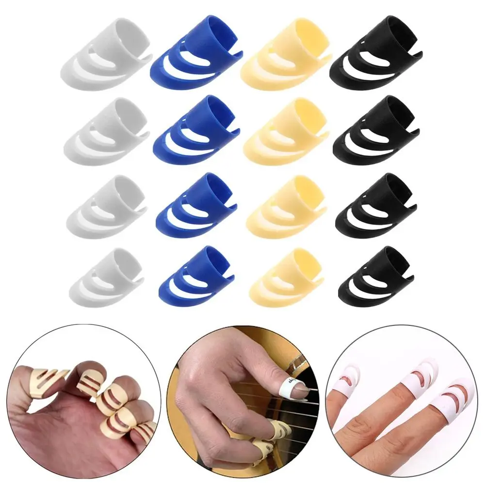4 Chiếc Guitar Ukulele Nhựa Ngón Tay Cái Ngón Tay Móng Đầu Ngón Tay Bóc Dán Bảo Vệ ALaska Pik Ngón Tay Chọn Cho Đàn Acoustic Guitar Điện