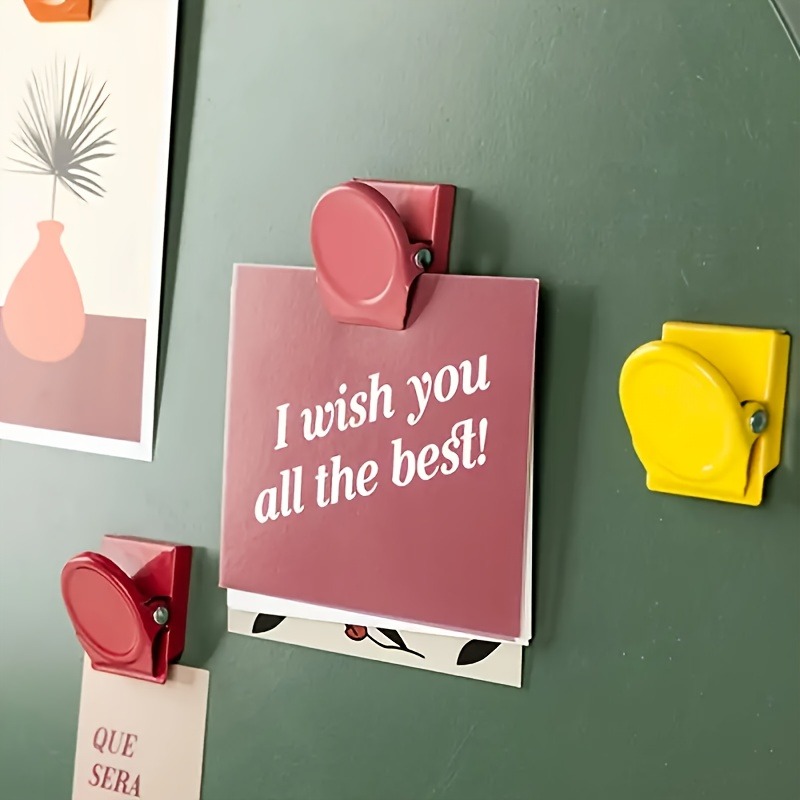 5pcs Magnetic Office & Fridge Clips - Multicolor, Multi-Use Document Organizers for Home and Kitchen Desk Assessories