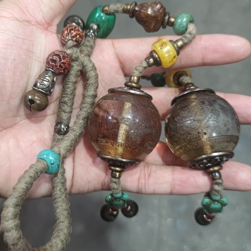 Antique Collection Premium Crystal Sphere Handheld Piece,Rich and mellow patina,In perfect condition,Real Shooting。