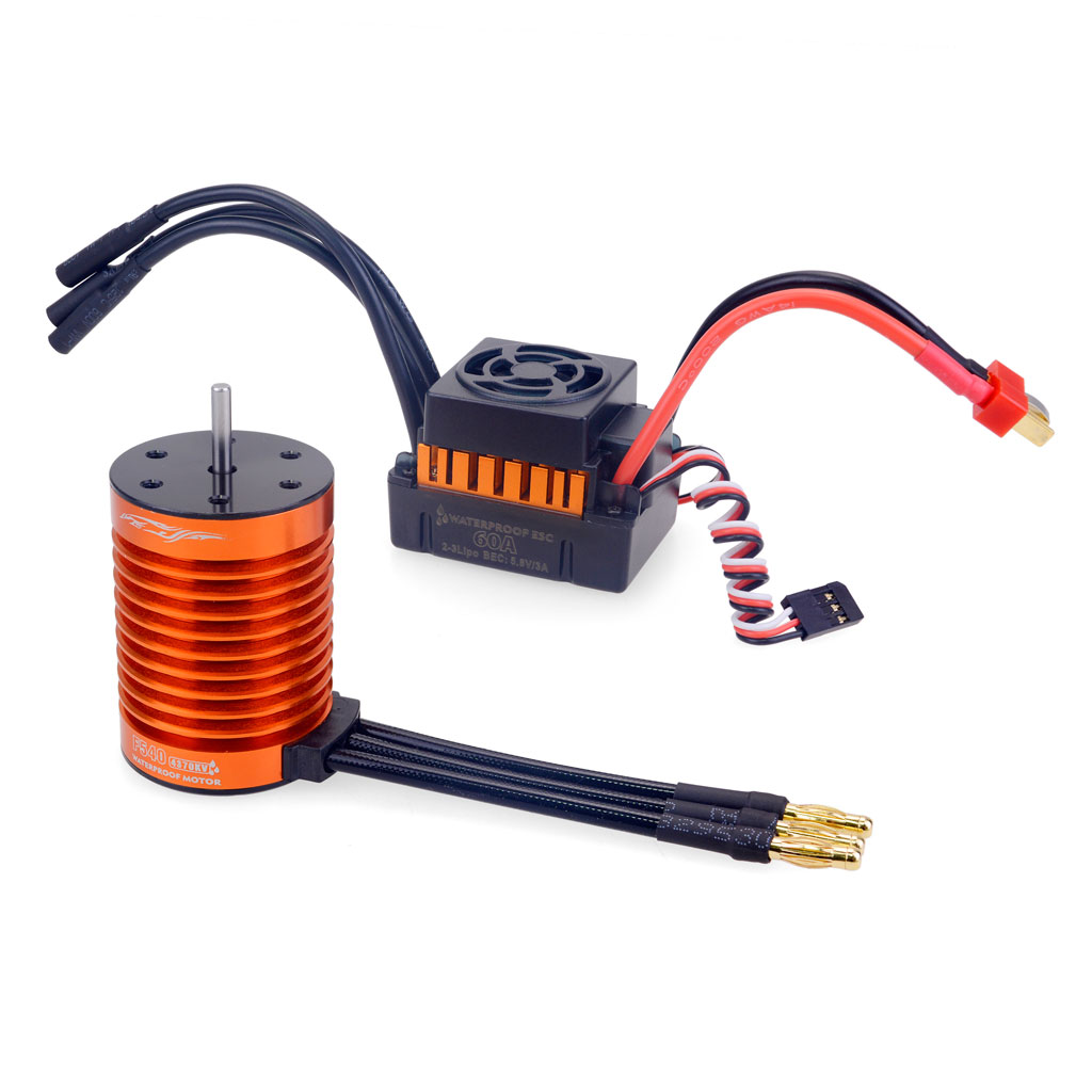 1:10 1:12 1:14 RC pieza impermeable F540 3300KV 4370KV Motor sin escobillas con 60A ESC para Wltoys 144001 124019   RC 124018   Camión Buggy