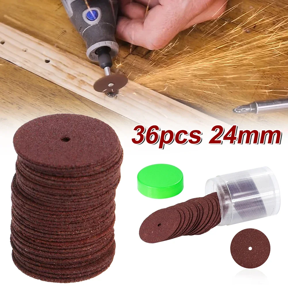 36pcs 24mm Schurende Doorslijpschijven Set Versterkte Dremel Accessoires Rotary Blade Slijpschijven Cutter Tool voor Craft en Engra