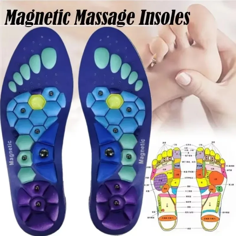 1 paio di solette per digitopressione solette magnetiche per digitopressione supporto per l'arco plantare promuovere la circolazione alleviare l'affaticamento ortodontico