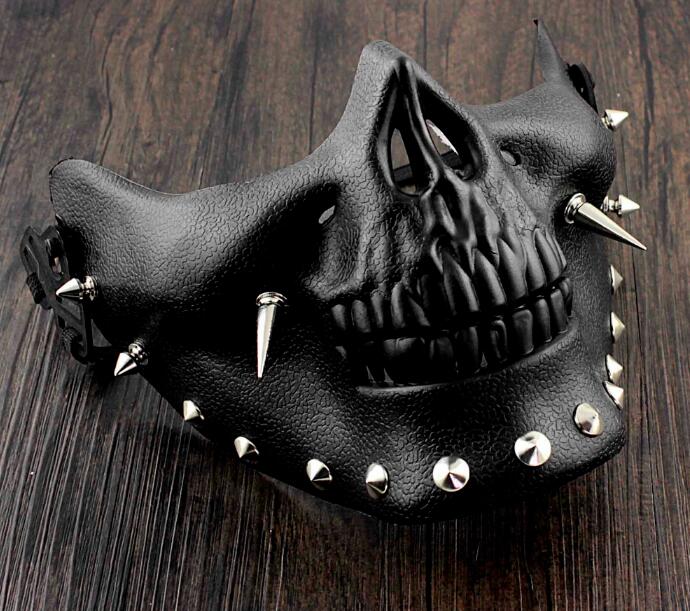 男性用ハーフフェイスマスク,スケルトン,スチームパンク,ハロウィーンパーティー,大人のコスプレマスク,da059
