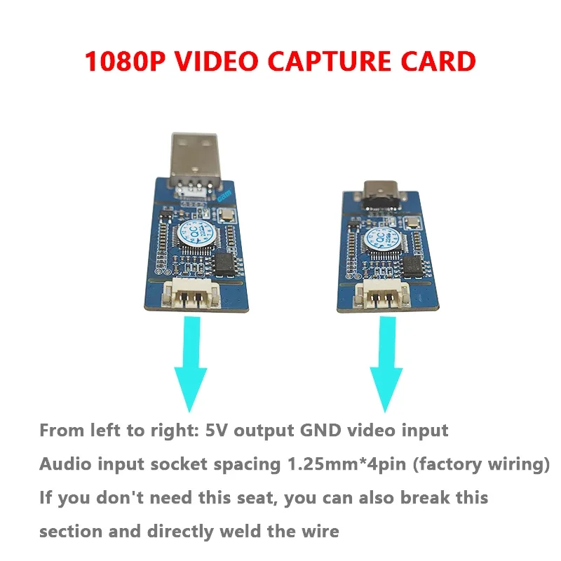 1080P Video Capture Card CVBS To USB Capture AV CVBS Analog สัญญาณ S-VIDEO สัญญาณดิจิตอล USB,TYPE-C เมนบอร์ด-ฟรี