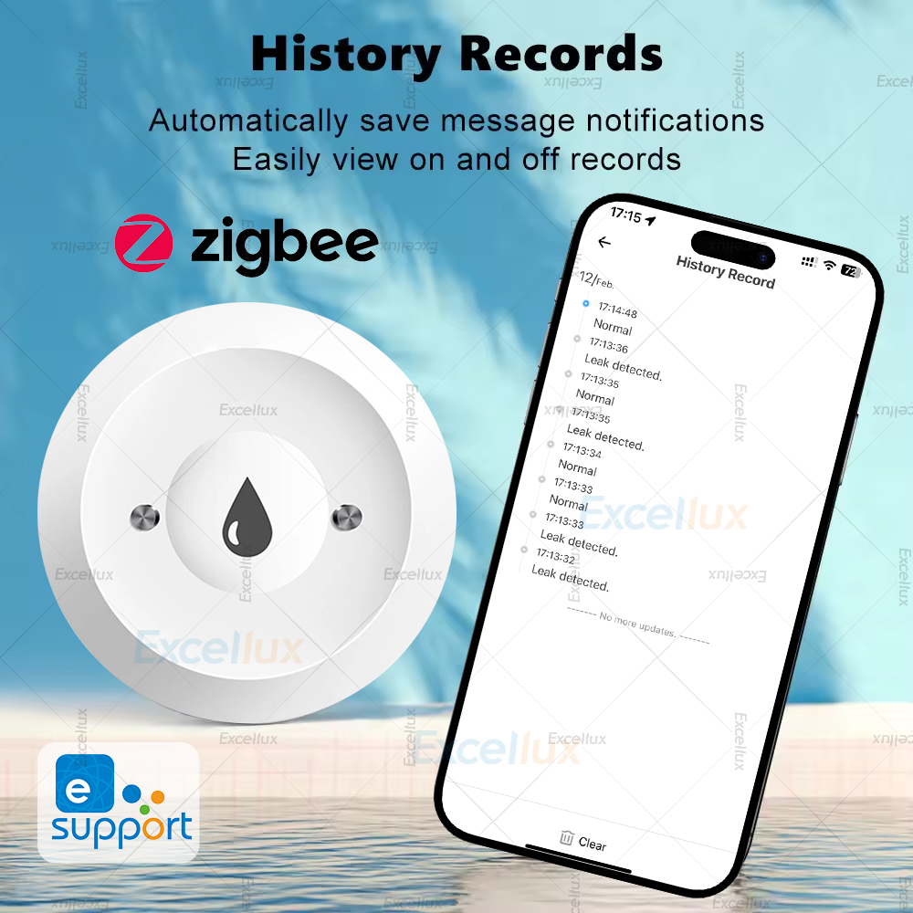 Ewelink Zigbee 3,0 Sensor de agua alarma Detector de fugas de inundación de agua monitoreo remoto sistema de alarma de seguridad de desbordamiento soporte ZHA Z2M