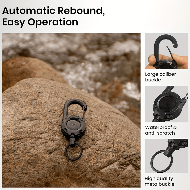Outdoor Retractable Key Chain Mountaineering Buckle Key Chain Anti-loss Anti-theft High Rebound Easy To Pull