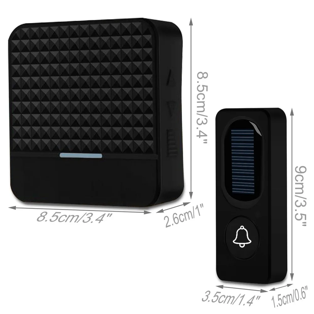 New 300m Long Range Solar Power powered Wireless Waterproof IP65 Doorbell With Transmitter+ EU UK Plug Receiver Door Bell Kit
