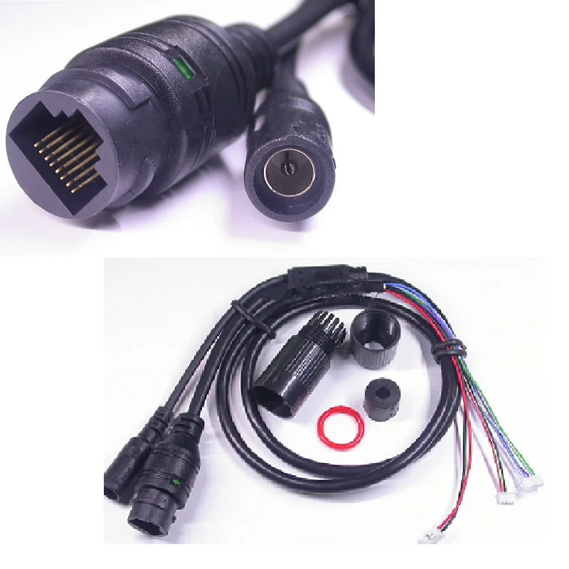 CCTV IP カメラボードモジュール用 LAN ケーブル (RJ45 / DC) 標準タイプ、4/5/7/8 ワイヤーなし、1x ステータス LED