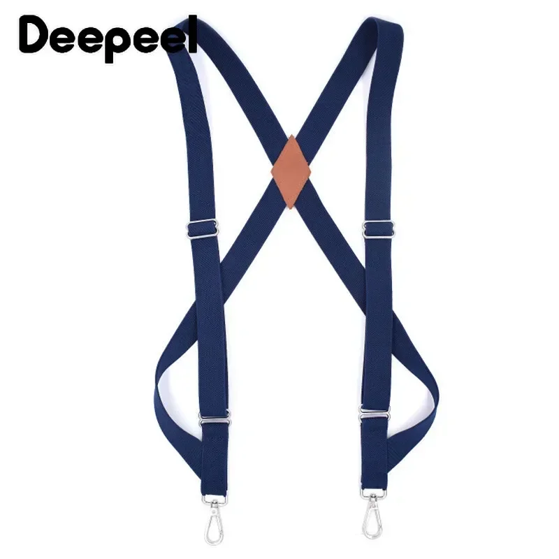 Deepeel-suspender elástico ancho para hombre, 2,5x125cm, ajustable, 2 Clips, tirantes tipo X, suspensorio decorativo, 1 ud.