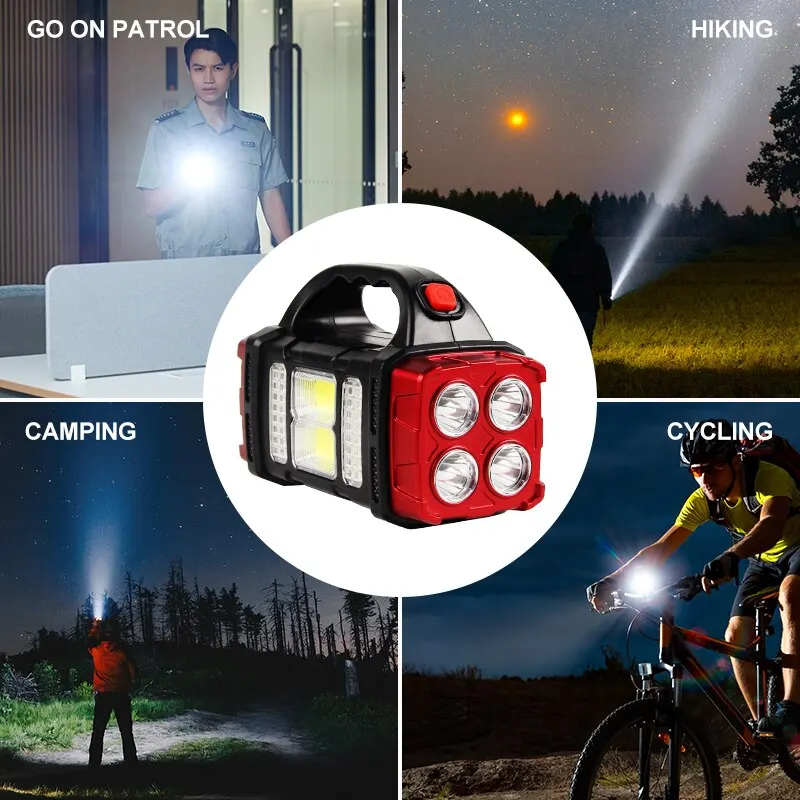 Solarbetriebene LED-Campingleuchte: Tragbarer Dual-Mode (Flächenlicht und Strahler) mit USB-Aufladung