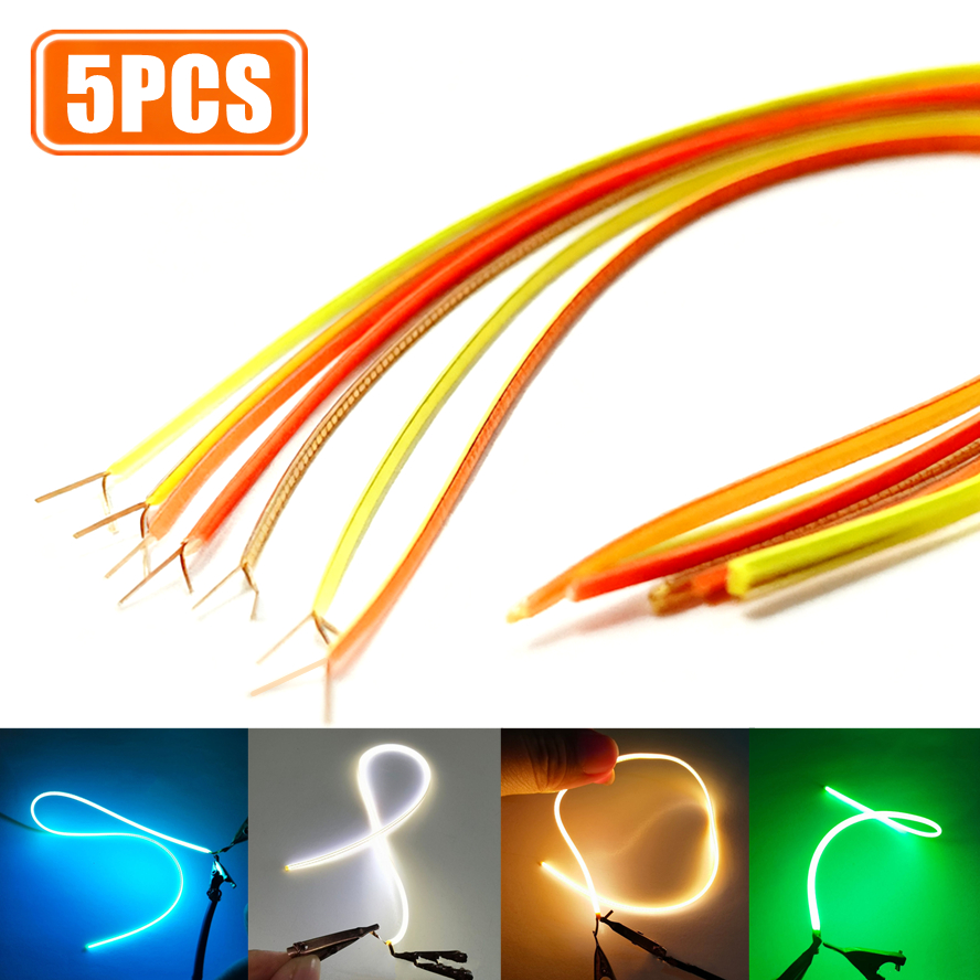 5 unids/pack 3V LED mismo extremo filamento Flexible Ultra delgado espiral bombilla Retro Edison bombilla piezas de lámpara diodo iluminación tira Decoración